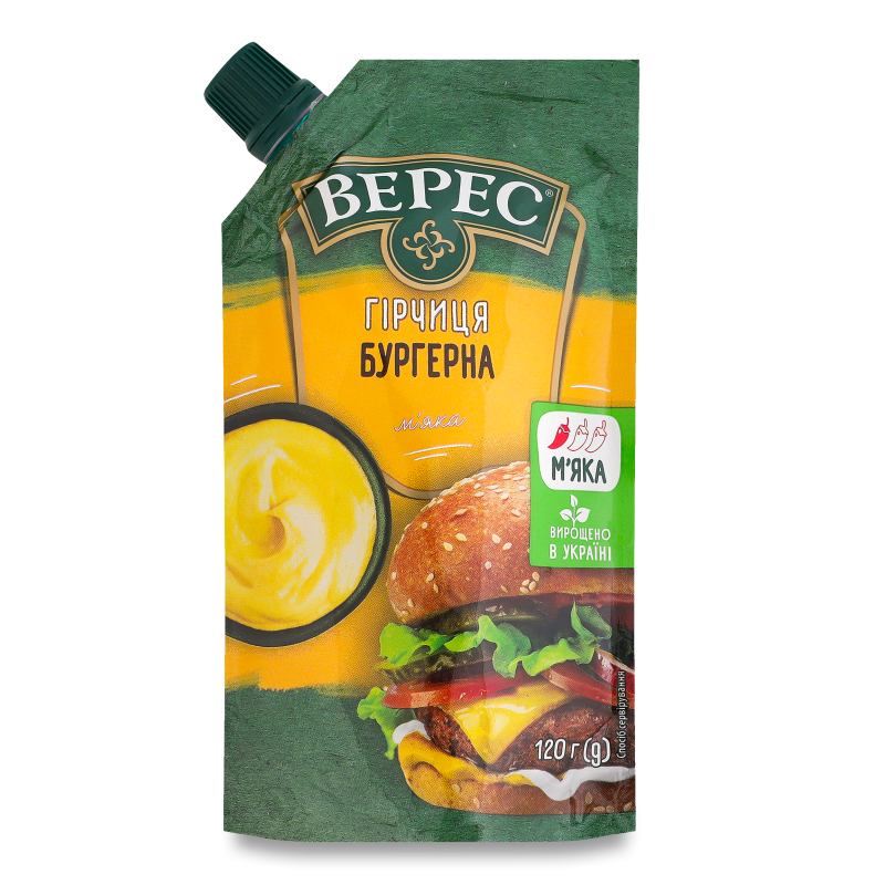 Гірчиця Бургерна м”яка 120г д/п Верес