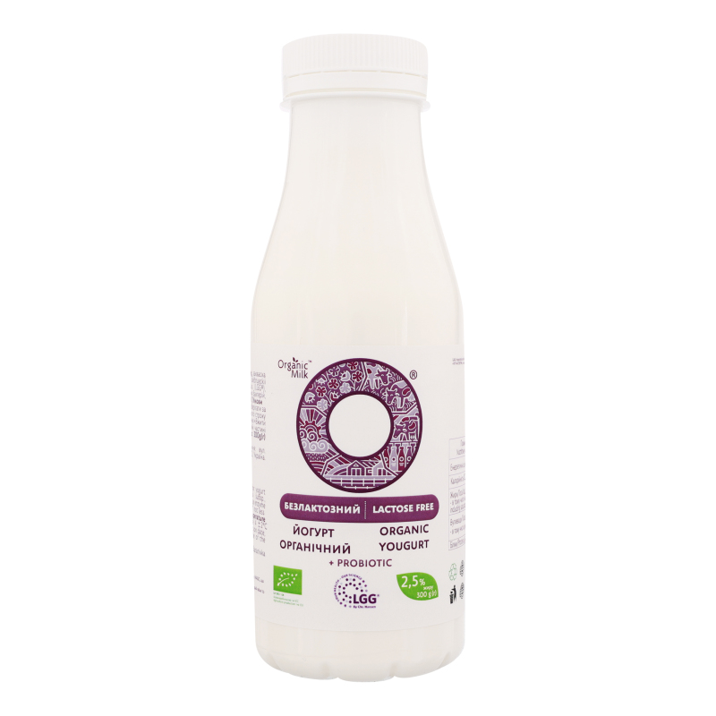 Йогурт 2.5% безлактозный органический Organic Milk п/бут 300г Organic ...