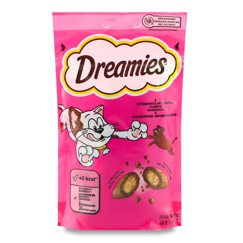 Ласощі д/котів з яловичиною 60г Dreamies