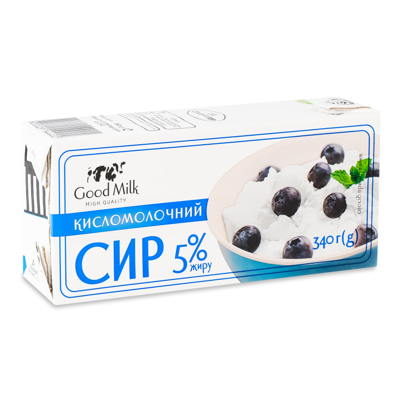 Сир кисломолочний 5% 340г т/п Good Milk