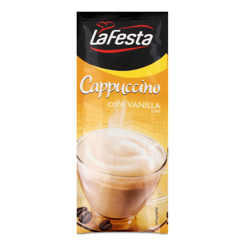 Напій кавовий Cappuccino з ванільним смаком розчинний 12,5г стік La Festa