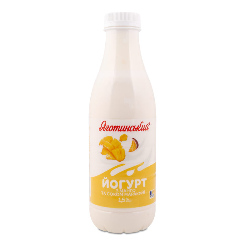 Йогурт питний з манго та соком маракуйї 1,5% 750г пет Яготинський