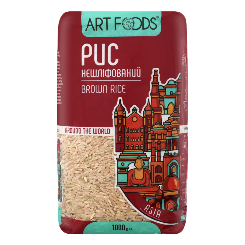 Рис нешліфований довгозернистий Art Foods м/у