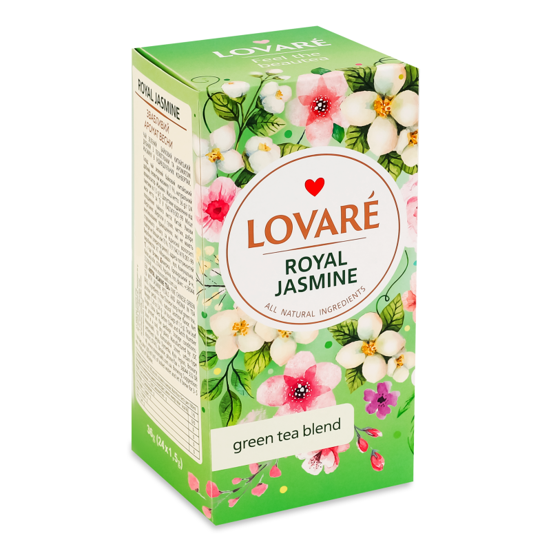 Чай Royal Jasmine зелений з пелюстками та ароматом жасмину 24*1,5г Lovare