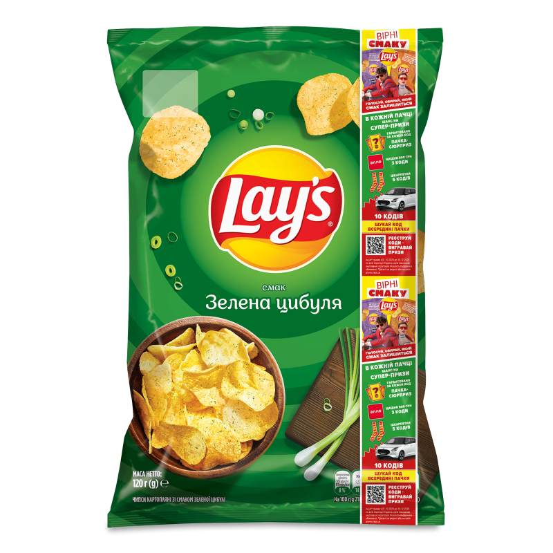 Чипси з смаком зеленої цибулі 120г Lay’s