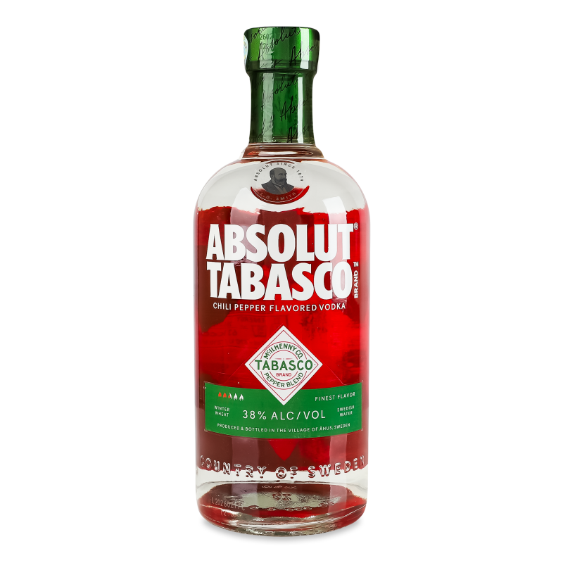 Горілка Tabasco з смаком перцю чилі 38% 0,7л Absolut