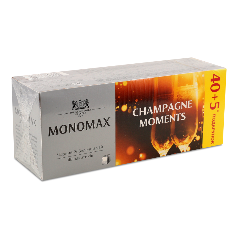 Суміш чорного та зеленого чаю Champagne Moments дрібний 45*1,5г Monomax