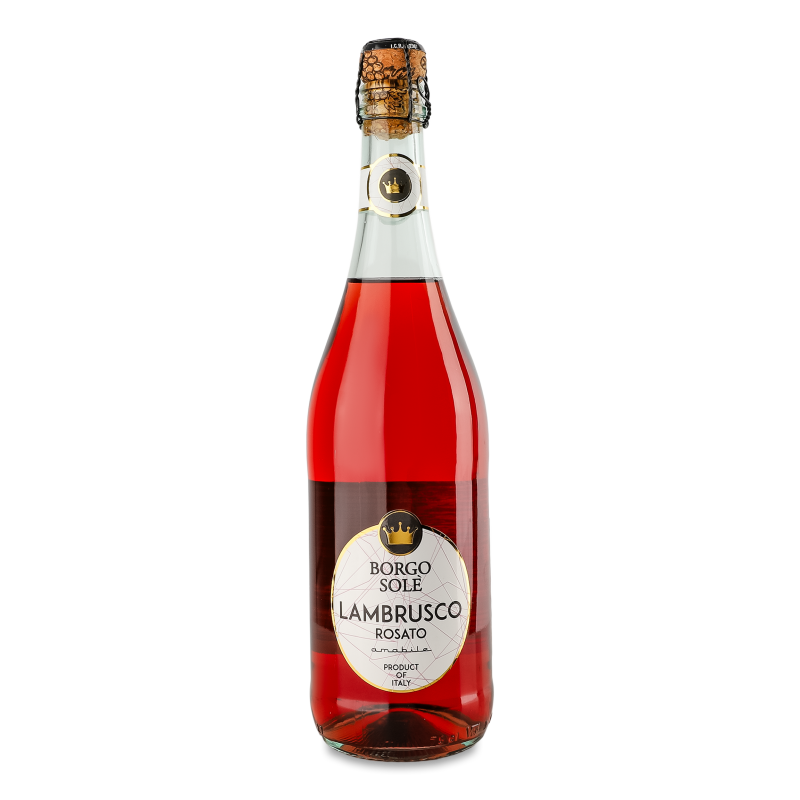 Вино іскристе Lambrusco dell’Emilia IGT Rosato Amabile рожеве н/солодке 8% 0,75л Borgo Sole