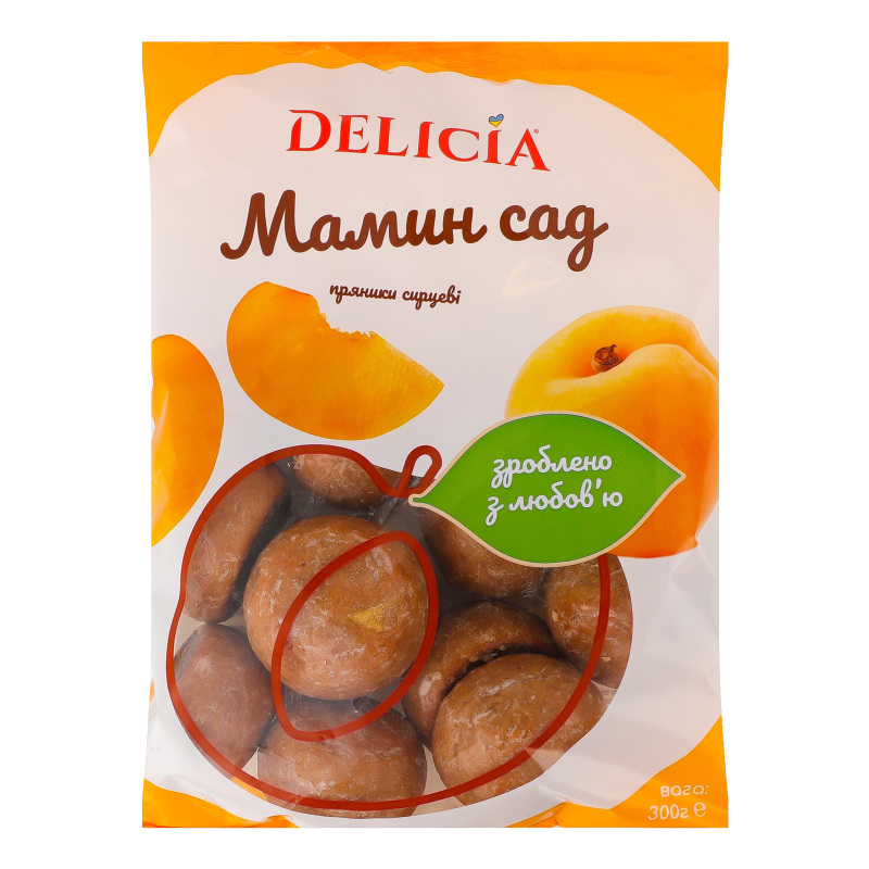 Пряники сирцеві зі смаком абрикоса Мамин сад Delicia м/у