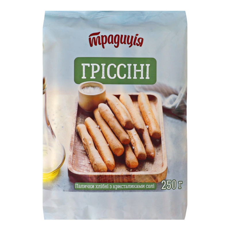 Палички хлібні з кристаликами солі Гріссіні Традиція м/у