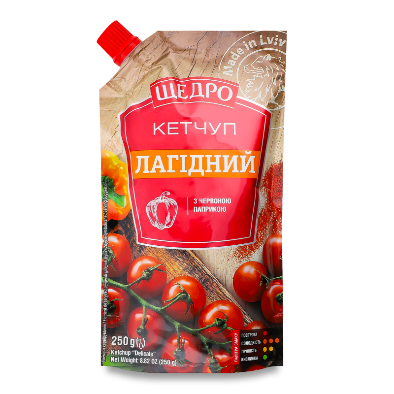Кетчуп Лагідний 250г д/п Щедро