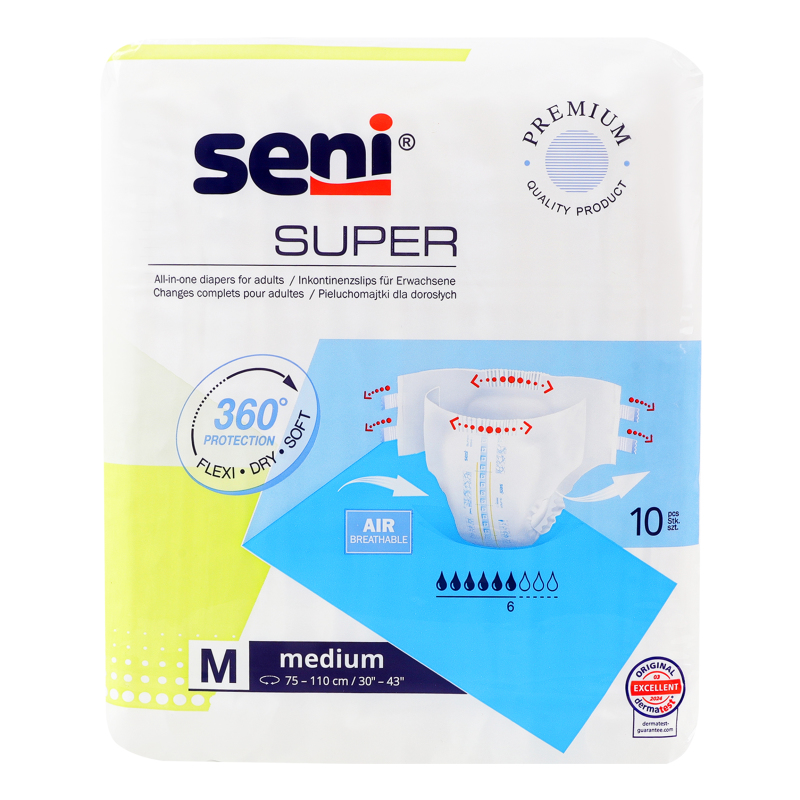 Подгузники для взрослых Medium Super Seni 10шт Seni(5900516803735