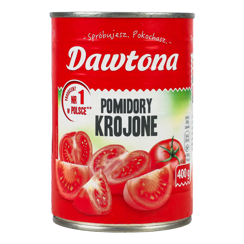 Томати консервовані очищені шматочками Dawtona з/б