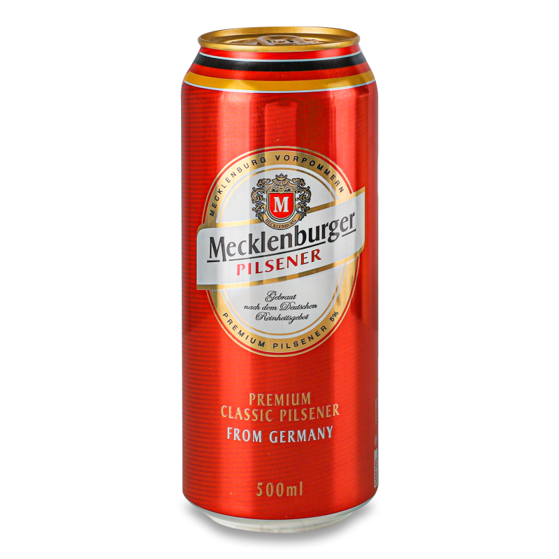 Пиво Pilsener світле 5% 500мл ж/б Mecklenburger