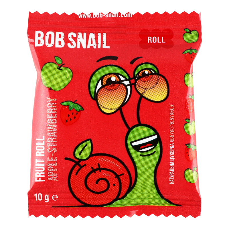 Цукерка натуральна фруктово-ягідна Яблуко-полуниця Bob Snail м/у