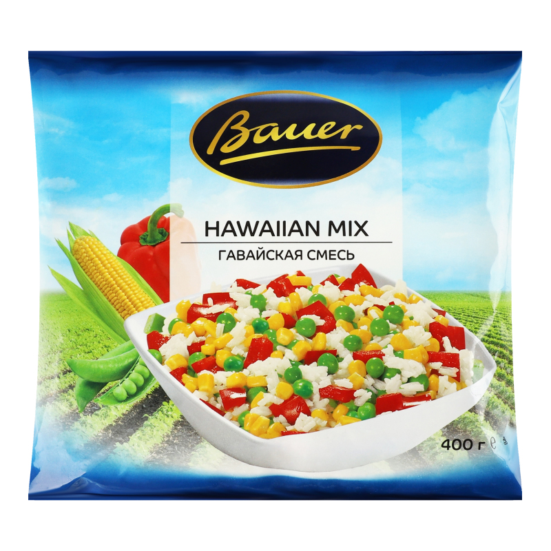 Суміш овочева з рисом швидкозаморожена Hawaiian mix Bauer м/у
