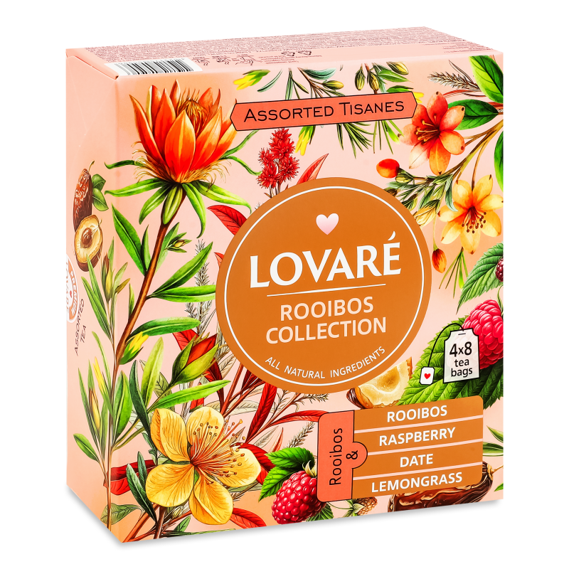Набір чаїв Асорті Rooibos Collection 4види 32пакетів Lovare