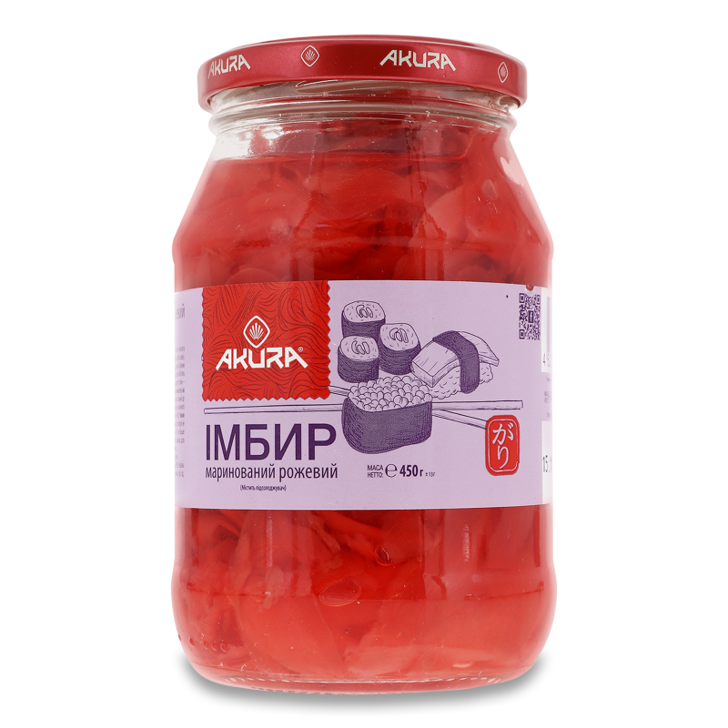 Імбир рожевий маринований 450г твіст/б Akura