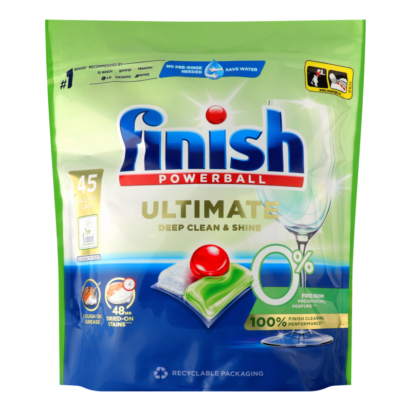 Капсулы для мытья посуды в посудомоечных машинах 0% Ultimate