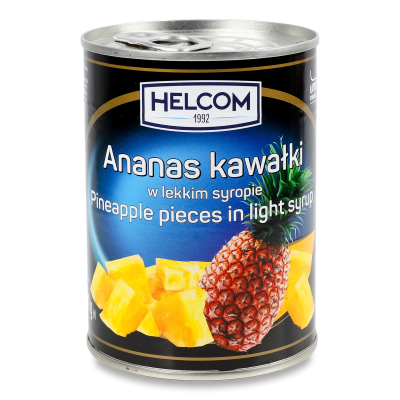Ананас шматочки в сиропі 580мл ж/б Helcom