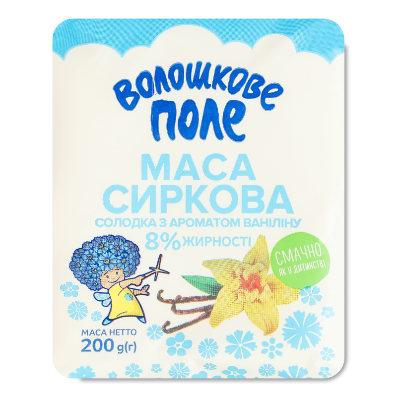 Маса сиркова з ваніліном 8% 200г Волошкове поле