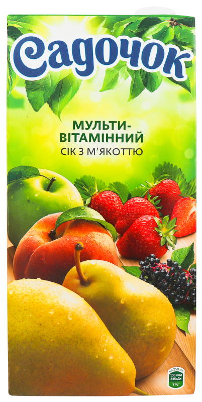Сік мультивітамінний з м'якоттю Садочок т/п 1.93л Садочок(4823063107525 ...