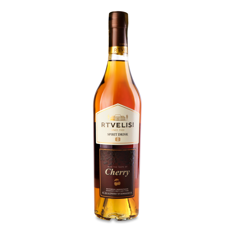 Напій алкогольний на основі бренді з смаком вишні 30% 0,5л Rtvelisi