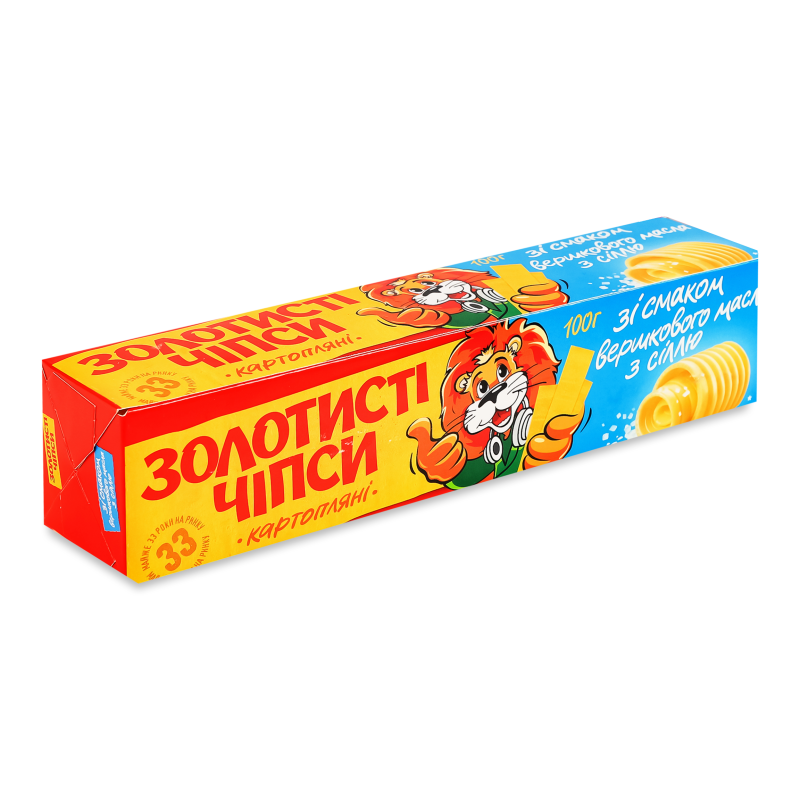 Чипси з смаком вершкового масла з сіллю 100г Золотисті