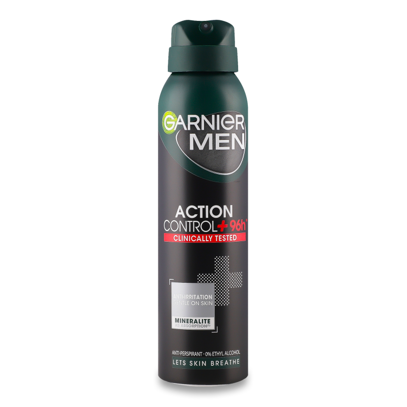 Антиперспірант Активний контроль+ Максимальний захист д/чутливої шкіри д/чоловіків спрей 150мл Garnier