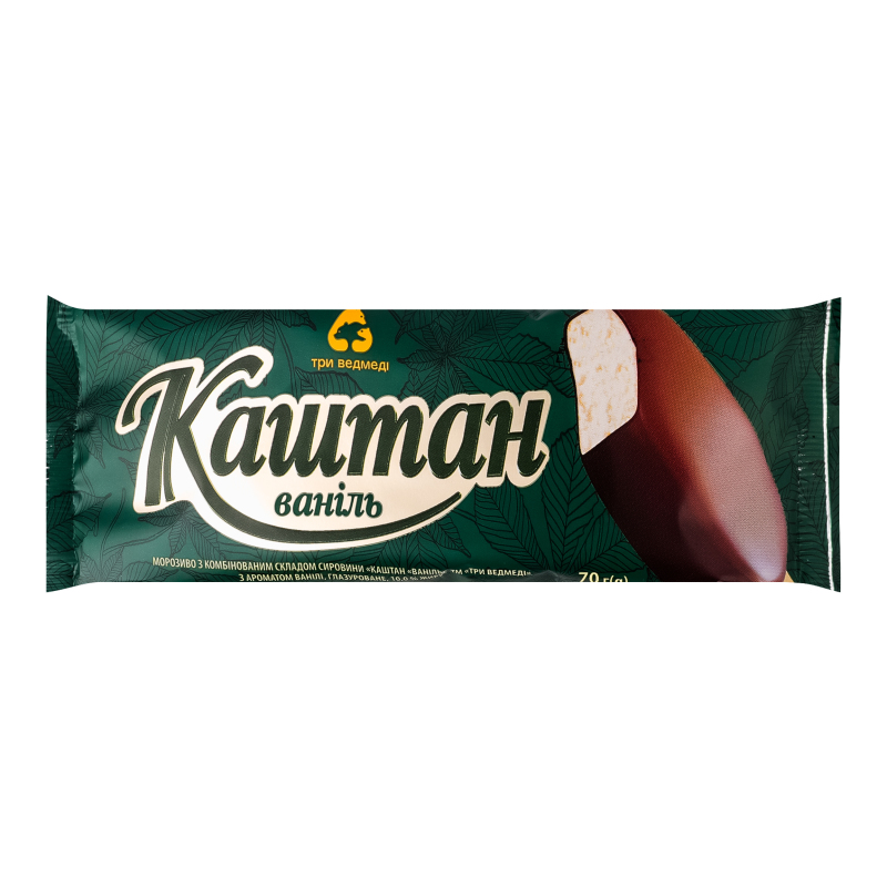 Морозиво 10% Ваніль Каштан Три ведмеді м/у 70г Три ведмеді