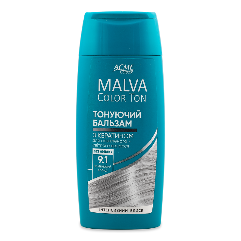 Бальзам тонуючий Color Ton 9.1 платиновий блонд 180мл Malva