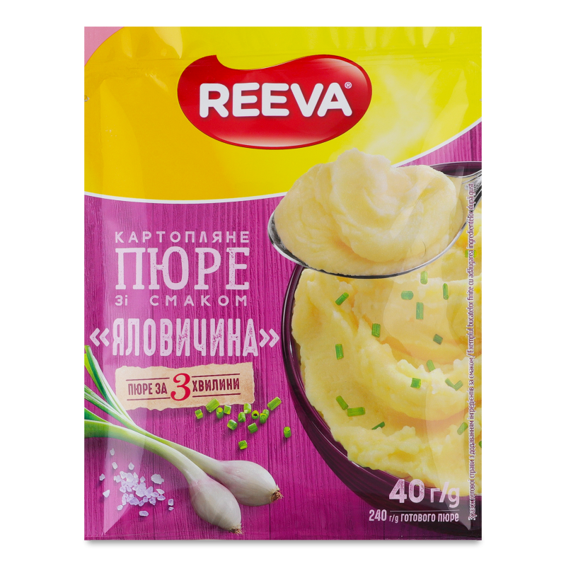 Пюре картопляне швидкого приготування з смаком яловичини 40г Ріва