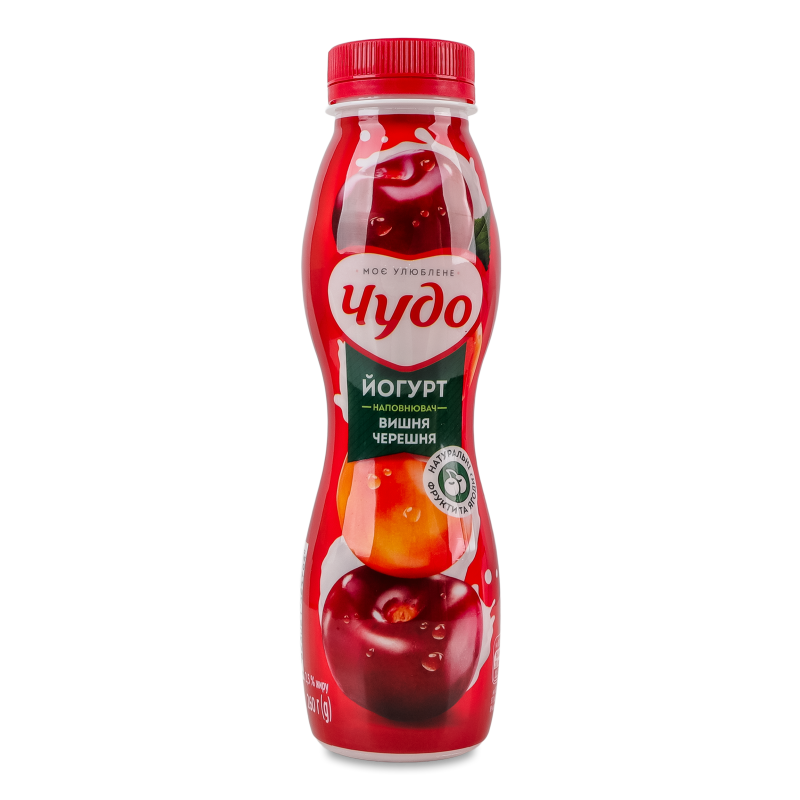 Йогурт питний Вишня-черешня 2,5% 260г пет Чудо