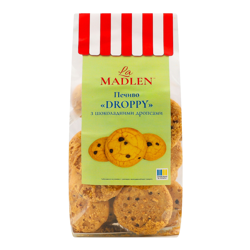 Печиво пісочне з шоколадними дропсами Droppy La Madlen м/у