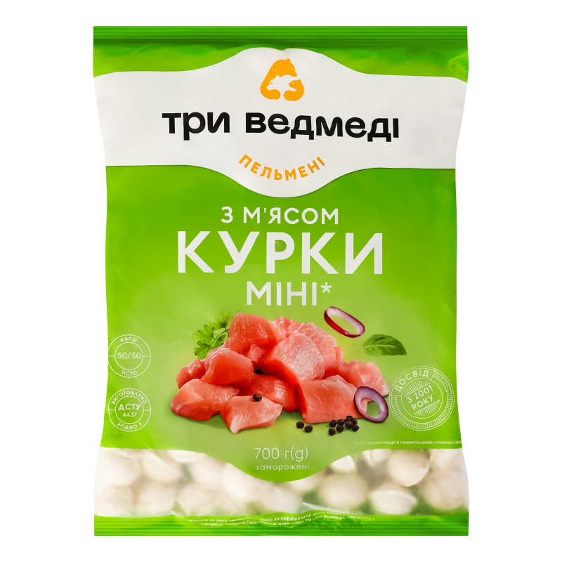 Пельмені з м'ясом курки Міні Три ведмеді м/у