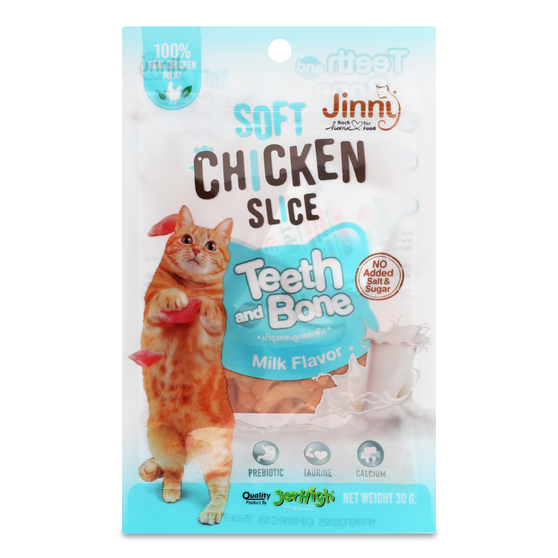 Ласощі д/котів М’які курячі слайси з смаком молока 30г Jinny