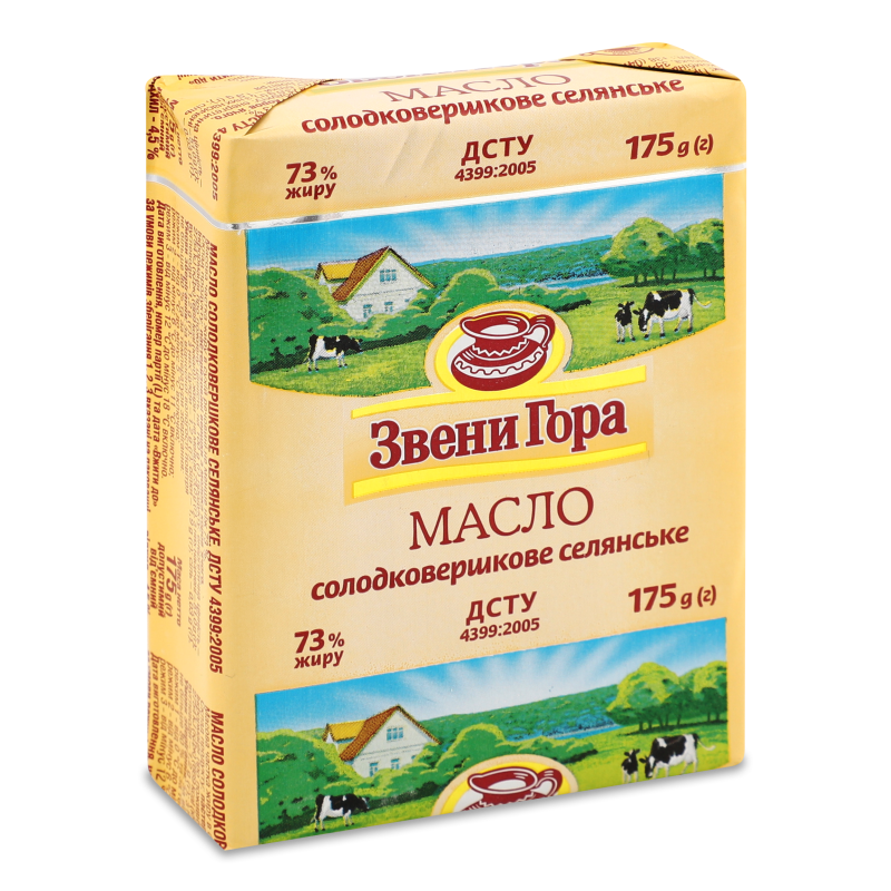 Масло Селянське солодковершкове 73% 175г Звени Гора