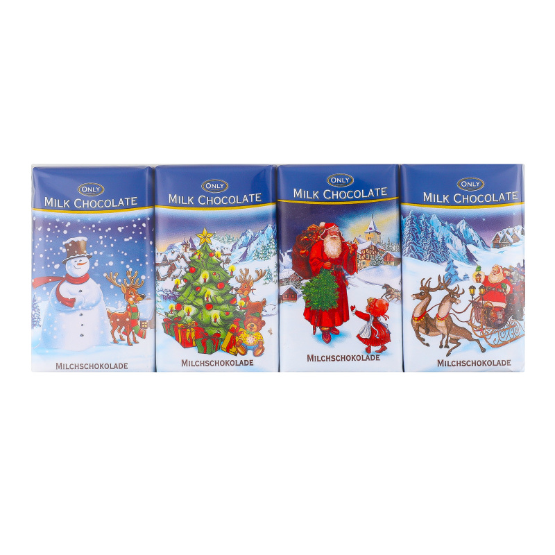 Шоколадки молочные Кристмас Only м/у 4х15г Only(9002859131585