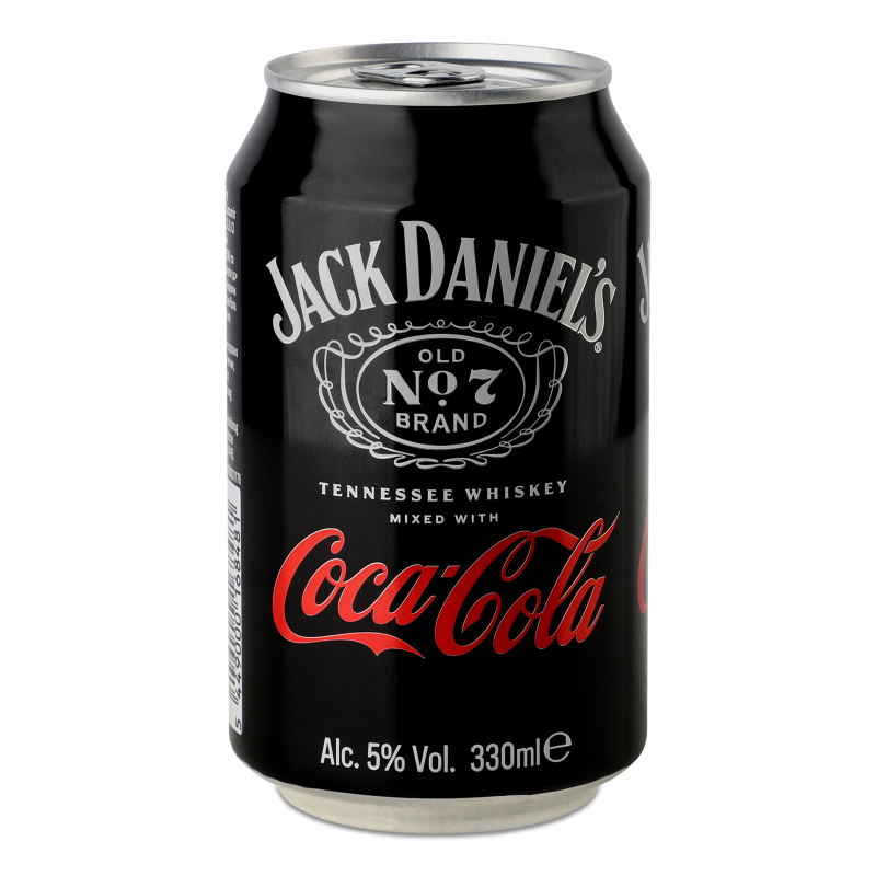 Напій слабоалкогольний Tennessee Whiskey&Coca-Cola 5% 330мл ж/б Jack Daniel’s