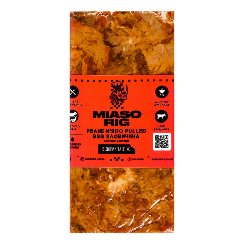 М'ясо рване яловичина Pulled BBQ Miasorig к/з в/у