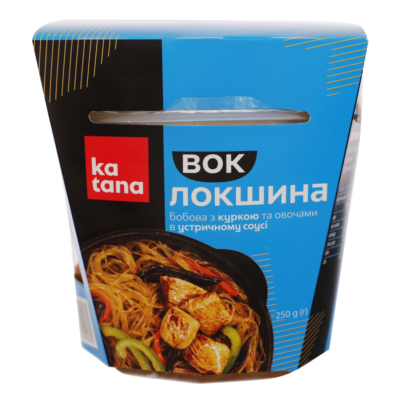 Локшина бобова з куркою та овочами в устричному соусі охолоджена Вок Katana к/у