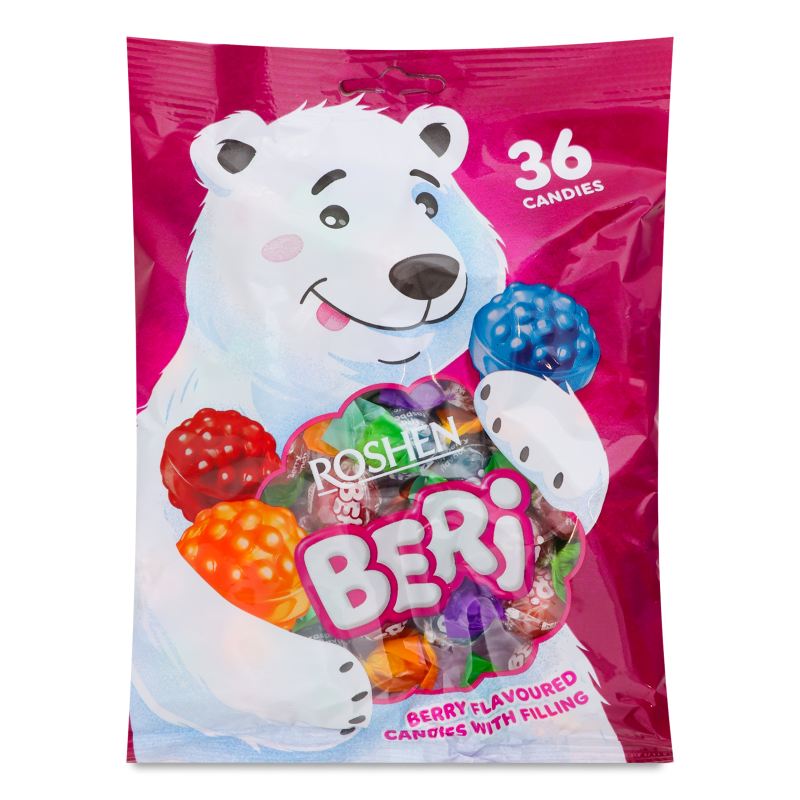 Карамель льодяникова з начинкою Beri 180г Roshen