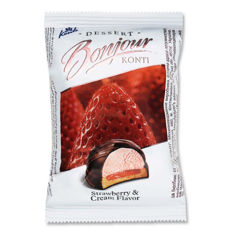 Десерт Бонжур смак полуниці з вершками 29г Конті