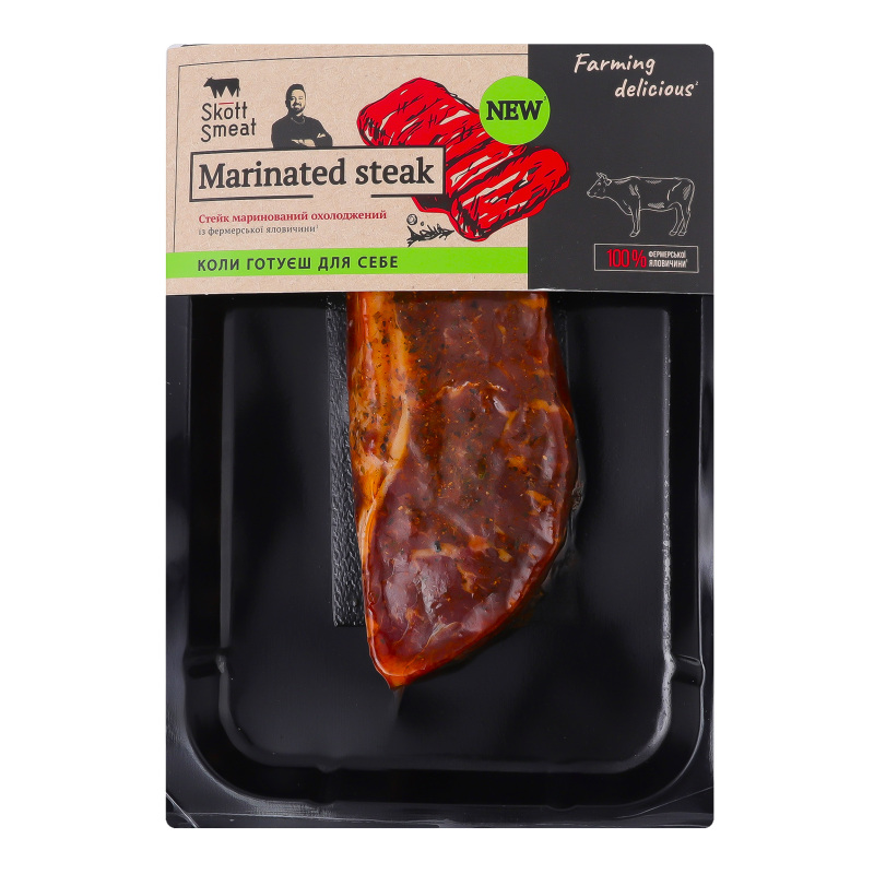 Стейк яловичий маринований Skott Smeat охол кг