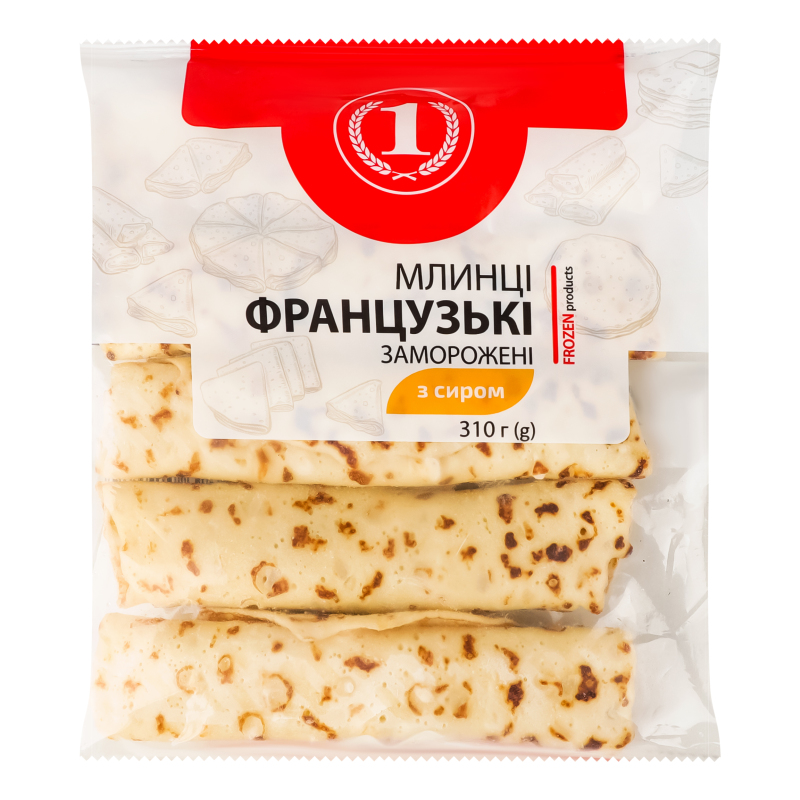Млинці заморожені з сиром Французькі ТМ "1" м/у