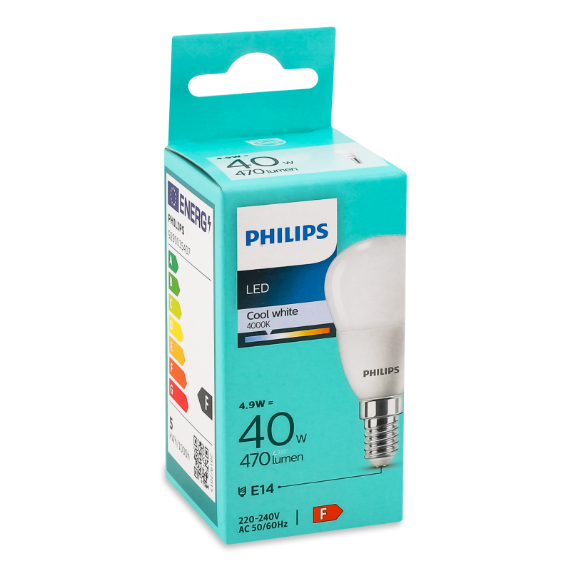 Лампа LED P45 40W E14 CW Philips