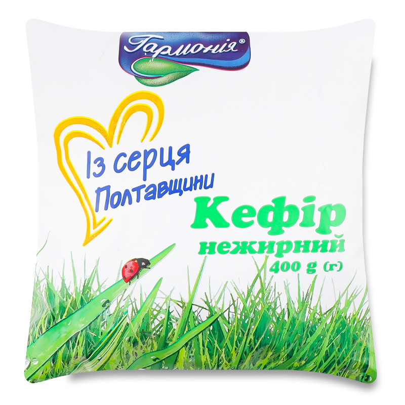 Кефір нежирний 400г п/е Гармонія