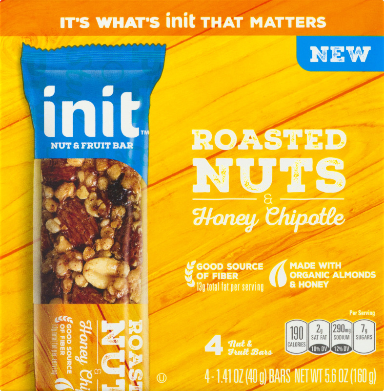 Init Nut & Fruit Bar Roasted Nuts & Honey Chipotle 4 CT Init