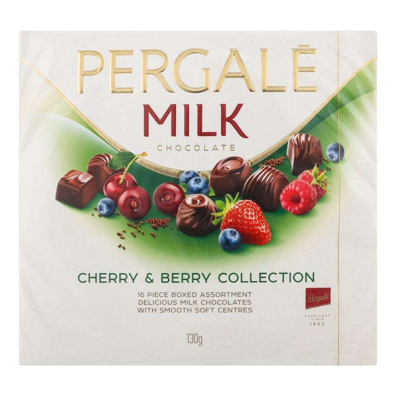 Цукерки з молочного шоколаду Cherry&Berry Collection Pergale к/у