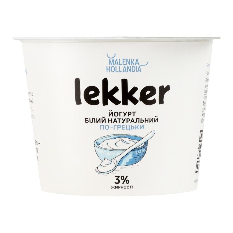 Йогурт 3% белый натуральный По-гречески Lekker ст 250г Lekker ...